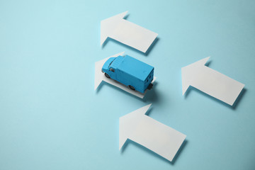 Delivery of goods by cargo van. Courier and logistics company.