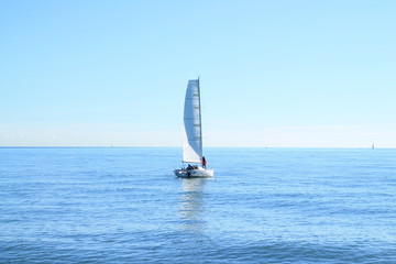 Fototapeta premium Sail boat in mediterranean sea, France
