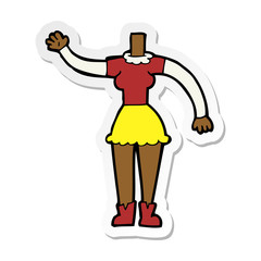 sticker of a cartoon female body