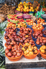 KUCHING / SARAWAK  / MALAYSIA / JUNE 2014: Local street food market