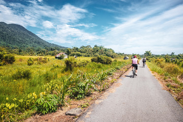 BORNEO / SARAWAK / MALAYSIA / JUNE 2014: Rice fields in the area of Kuching