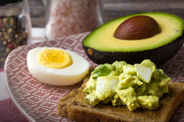 Avocado and eggs on toast