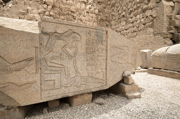 part of stella.  Great Hypostyle Hall of  Temple of Karnak. Luxor, Egypt.