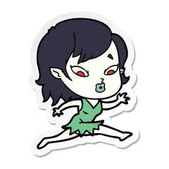 sticker of a cute cartoon vampire girl