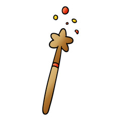 gradient cartoon doodle of a magic wand