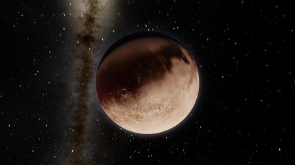 Exoplanet 3D illustrationdwarf planet Pluto isolated on black background (Elements of this image furnished by NASA)