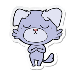 sticker of a cute cartoon dog