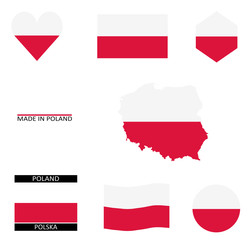 Drapeaux polonais et une carte