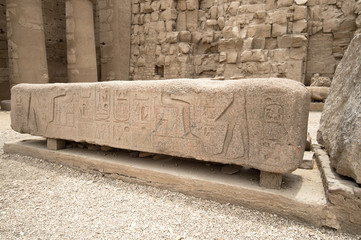 part of stella.  Great Hypostyle Hall of  Temple of Karnak. Luxor, Egypt.