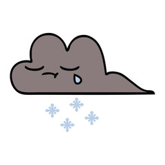 cute cartoon storm snow cloud