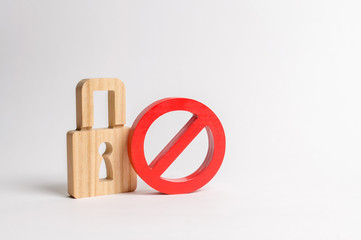 Padlock and symbol No. The concept of protection of personal rights and freedoms. Prohibit...