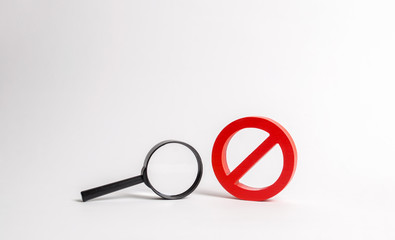 Magnifying glass and symbol NO. search and inability to find. No search results. Find the...