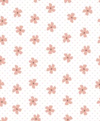 Cute flower seamless dot pattern
