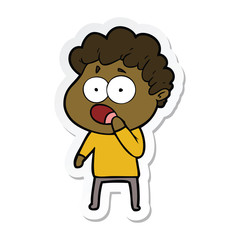 sticker of a cartoon man gasping in surprise