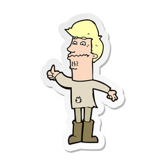 sticker of a cartoon nervous man