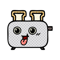 comic book style cartoon of a toaster