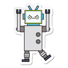 sticker of a cute cartoon robot