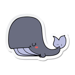 sticker of a cartoon whale