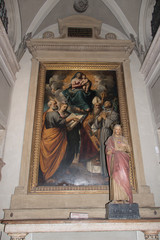 The painting by Giovanni Battista del Moro in Alighieri Chapel of the upper church San Fermo Maggiore in Verona, Veneto, Italy.
