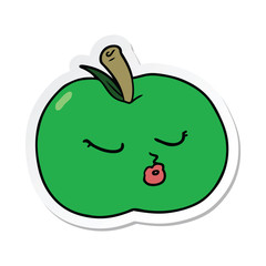 sticker of a cartoon apple