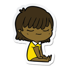 sticker of a cartoon woman