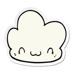 sticker of a cartoon cloud