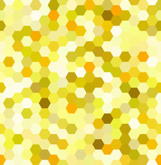Vector background with yellow, white, green hexagons. Can be used for printing onto fabric and paper or decoration.