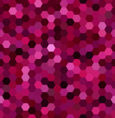 Vector background with pink, purple hexagons. Can be used for printing onto fabric and paper or decoration.