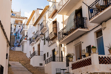 View of white houses of old town Altea, Spain