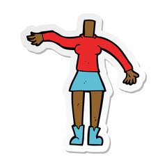 sticker of a cartoon female body