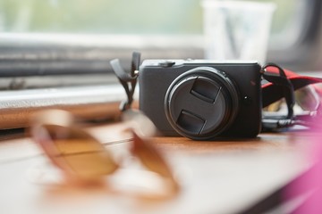Camera on a table