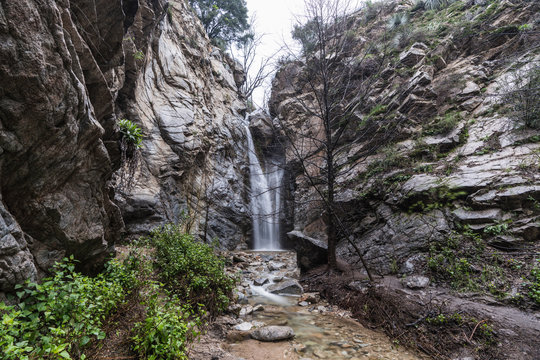 Millard Falls canyon in the San Gabriel Mountains near Pasadena, Altadena and Los Angeles in Southern California.  