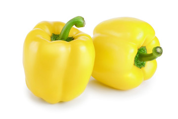 yellow sweet bell pepper isolated on white background