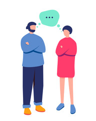 Communication between friends. The dialogue of young people. Vector illustration