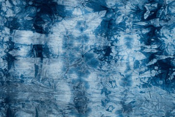 Dyed indigo fabric background and art abstract