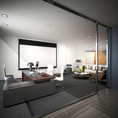 3d render of working room