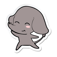 sticker of a cute cartoon elephant