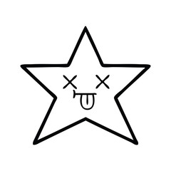 line drawing cartoon gold star