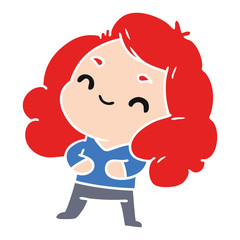 cartoon of a cute kawaii girl