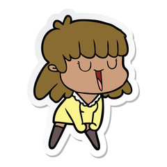 sticker of a cartoon woman