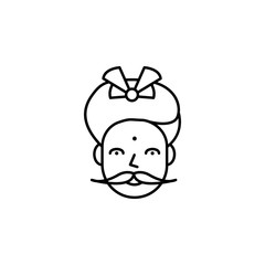 India, Indian icon. Element of India culture icon. Thin line icon for website design and development, app development. Premium icon