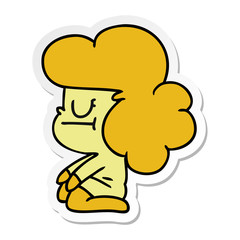 sticker cartoon of a kawaii alien girl