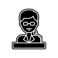 serving teacher icon. Element of education for mobile concept and web apps icon. Glyph, flat icon for website design and development, app development