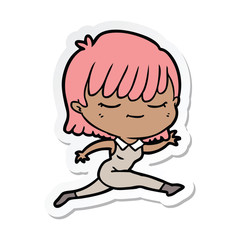 sticker of a cartoon woman