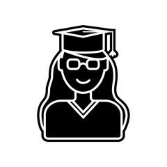 college graduate icon. Element of education for mobile concept and web apps icon. Glyph, flat icon for website design and development, app development