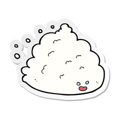 sticker of a cartoon cloud character