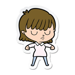 sticker of a cartoon woman