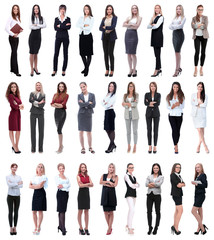 Obraz premium collage of successful modern businesswoman. isolated on white