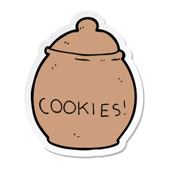 sticker of a cartoon cookie jar