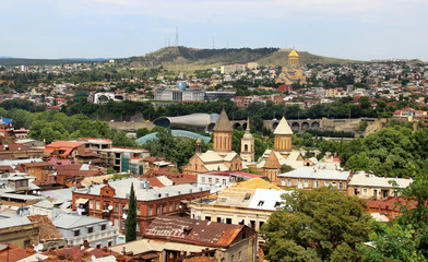 Fototapeta na wymiar Beautiful view of the city of Tbilisi